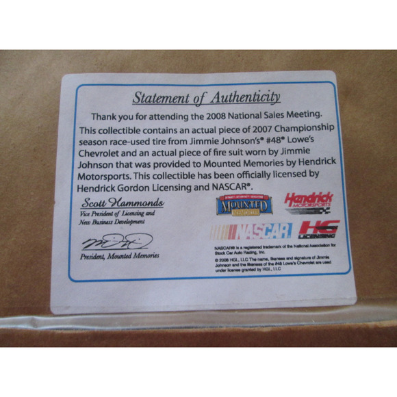NASCAR 2007 Champion Jimmie Johnson Lowe's racing framed w/soa Team Lowe's - Picture 7 of 10